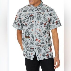 Funny Guy Creation Size Large Pirate Theme Button Up Casual Shirt/ Top